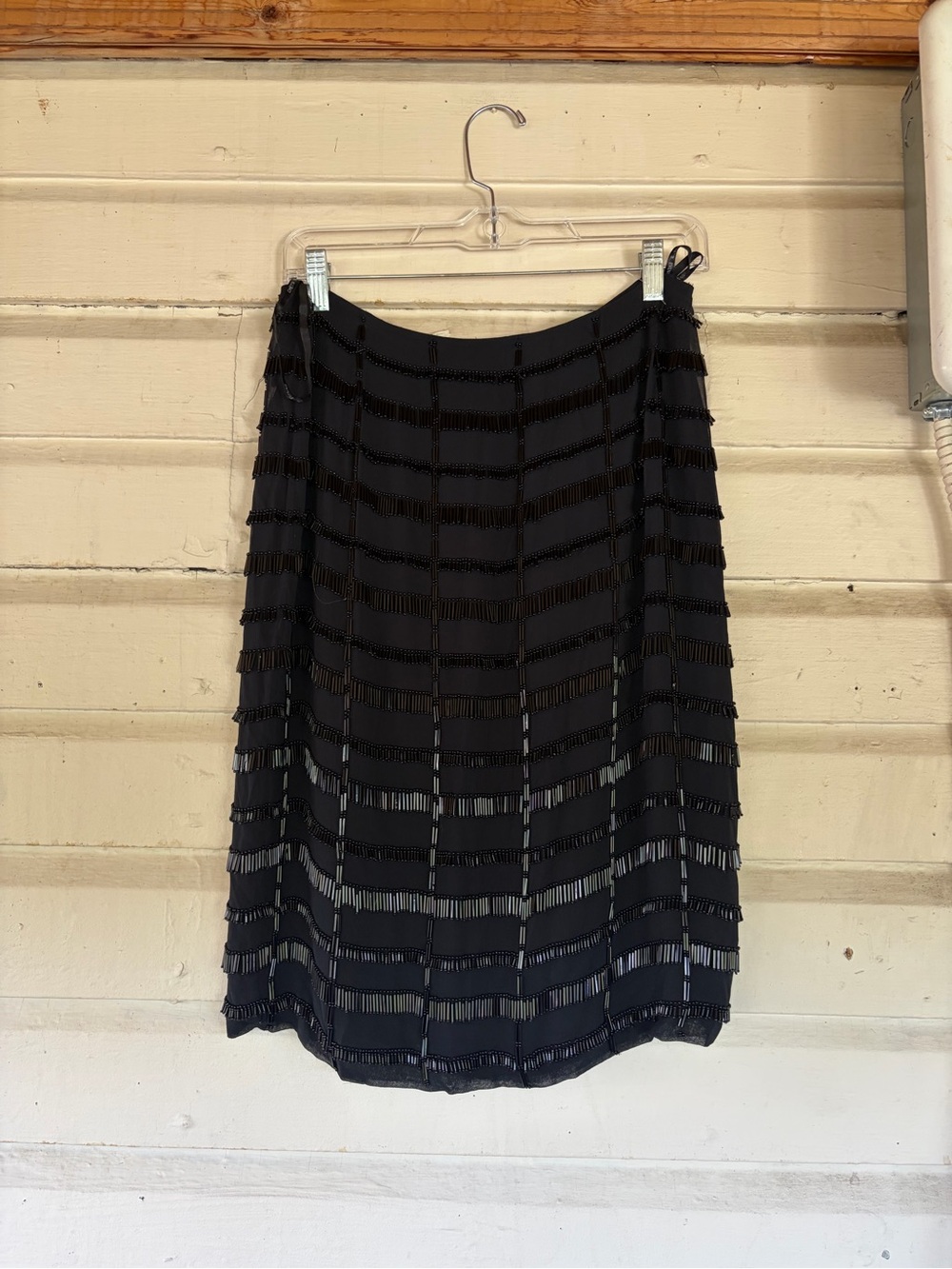 Chetta B black beaded midi skirt, size 6